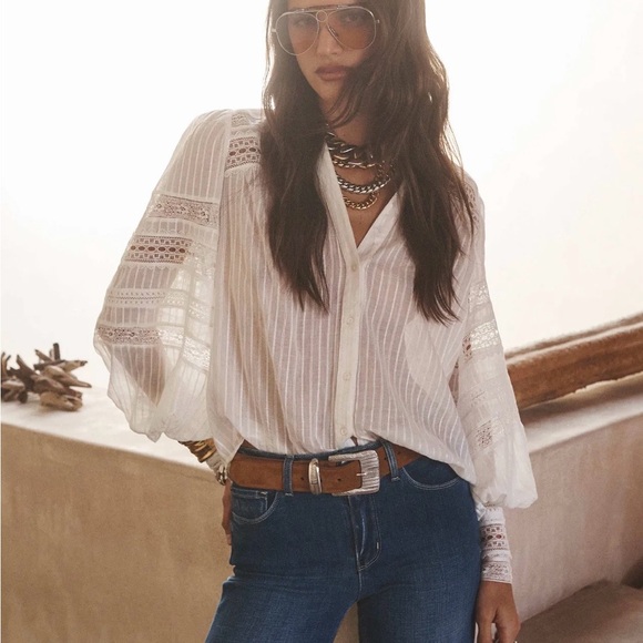 L'AGENCE ivor lace blouse